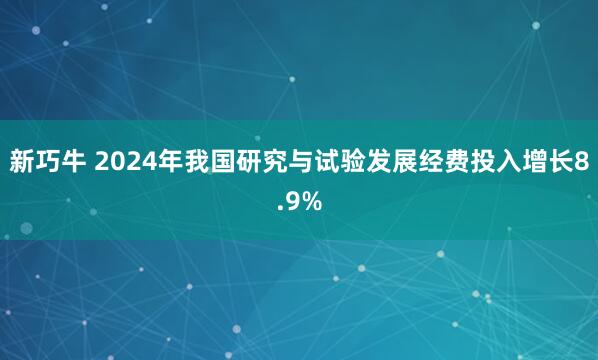新巧牛 2024年我国研究与试验发展经费投入增长8.9%